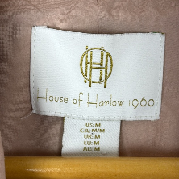 House of Harlow 1960 Blush Pink Jacquard Blazer Size Medium - Picture 2 of 5